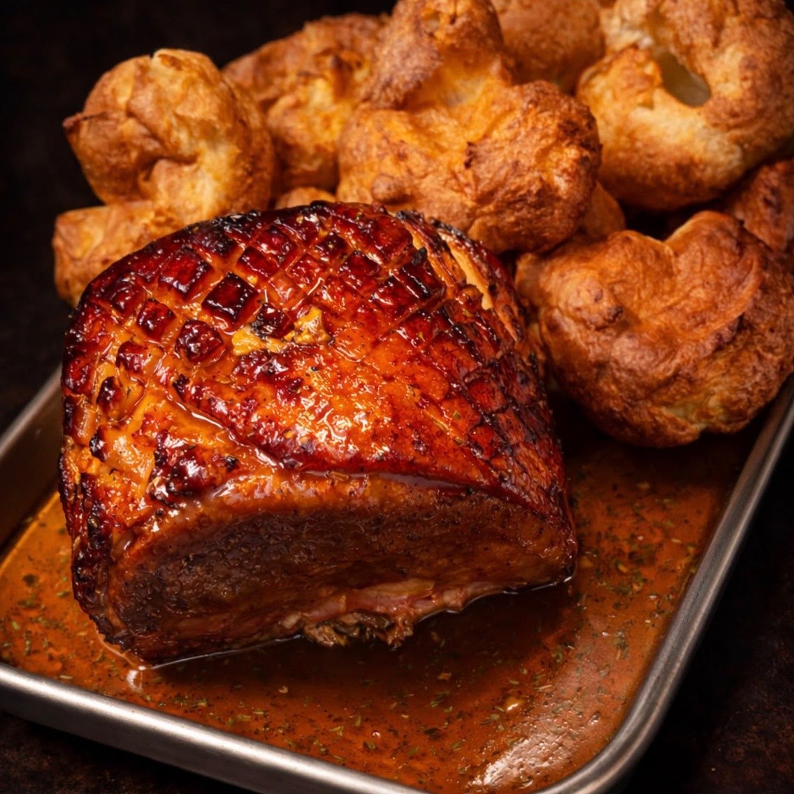 Sunday roast with Yorkshire puddings
